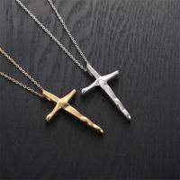 Titanium Steel Jewelry Necklace, with 1.96inch extender chain, Cross, plated, fashion jewelry & for woman Approx 19.6 Inch 