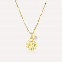 Brass Cubic Zirconia Necklace, with Cubic Zirconia, with 5cm extender chain, Vacuum Ion Plating, fashion jewelry & for woman, gold Approx 45 cm 