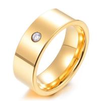 Männer Wolfram Stahl Ring in Bulk, mit 304 Edelstahl, verschiedene Größen vorhanden & verschiedene Stile für Wahl & Micro pave Zirkonia & für den Menschen, keine, 8.03x2.4mm, verkauft von PC