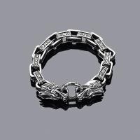Titanium Steel Bracelet & Bangle, fashion jewelry & for man, original color Approx 8.66 Inch 