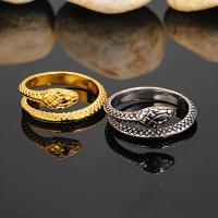 Titanium Steel Finger Ring, Snake, plated, vintage & for man [