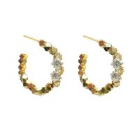 Cubic Zirconia Micro Pave Brass Earring, plated, fashion jewelry & micro pave cubic zirconia & for woman 25mm 