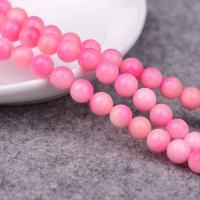 Einzelne Edelstein Perlen, Naturstein, rund, DIY & verschiedene Größen vorhanden, Rosa, Länge:ca. 38-39 cm, verkauft von Strang