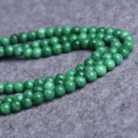 Einzelne Edelstein Perlen, Naturstein, rund, DIY & verschiedene Größen vorhanden, grün, Länge:ca. 38-39 cm, verkauft von Strang
