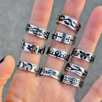 Titanium Steel Finger Ring, plated, fashion jewelry  silver color, US Ring [