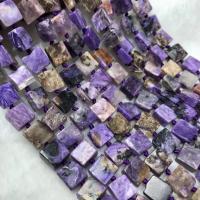 Natural Charoite Beads, Square, polished, folk style & DIY Approx 38-40 cm 