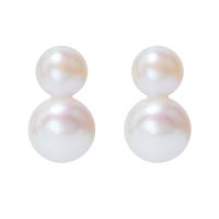 Süßwasser Perlen Ohrstecker, Natürliche kultivierte Süßwasserperlen, Modeschmuck & für Frau, weiß, 15x8mm, verkauft von Paar