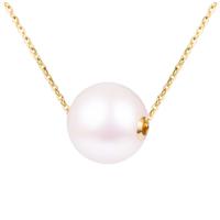 Freshwater Pearl Brass Necklace, with Brass, 18K gold plated, fashion jewelry & for woman, white, 11-12mm Approx 45 cm 