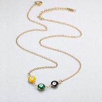 Evil Eye Jewelry Necklace, Titanium Steel, fashion jewelry & for woman, golden Approx 45-50 cm 