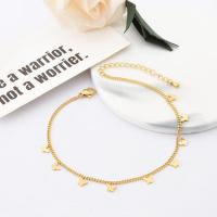 Stainless Steel Anklets Jewelry, Titanium Steel, with 5cm extender chain, fashion jewelry & for woman, golden Approx 21 cm [