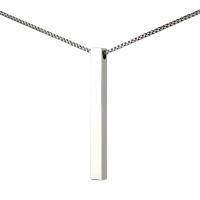 Stainless Steel Jewelry Necklace, 304 Stainless Steel, Rectangle, polished, fashion jewelry & Unisex, original color Approx 60 cm 