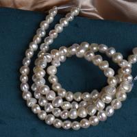Perles nacres baroques de culture d'eau douce , perle d'eau douce cultivée, DIY, blanc, 8mm Environ 36 cm, Vendu par brin
