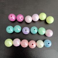 Perles acryliques plaquée, Acrylique, Rond, Placage coloré, DIY, couleurs mélangées, 14mm, Environ Vendu par sac