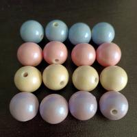 Painted Acrylic Beads, Round, stoving varnish, DIY, mixed colors, 16mm, Approx 