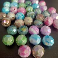 Plating Acrylic Beads, Round, colorful plated, DIY & faceted 16mm, Approx 