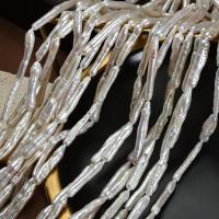 Perles de nacre de culture d'eau douce Biwa, perle d'eau douce cultivée, DIY, blanc, 4-5x20-30mm Environ 39 cm, Vendu par brin