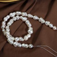 Perles nacres baroques de culture d'eau douce , perle d'eau douce cultivée, DIY, blanc, 8-9x13-14mm Environ 36 cm, Vendu par brin[