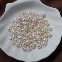 Perles nacres de culture d'eau douce demi percées , perle d'eau douce cultivée, DIY & semi-foré, blanc, 6mm, Vendu par PC[