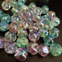 Perles acryliques plaquée, Acrylique, Placage coloré, DIY, couleurs mélangées, 18mm, Environ Vendu par sac