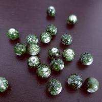 Painted Acrylic Beads, Round, stoving varnish, DIY, green, 10mm, Approx 