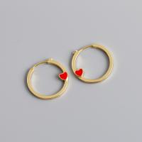 Sterling Silver Hoop Earring, 925 Sterling Silver, gold color plated, fashion jewelry & for woman Inner Approx 18.1mm [