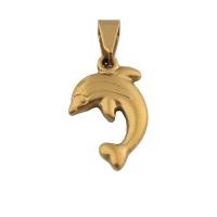 Stainless Steel Animal Pendants, 304 Stainless Steel, Dolphin, Vacuum Ion Plating, fashion jewelry & for woman, golden Approx 4mm [