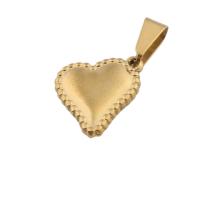 pendentifs de cœur en inox , Acier inoxydable 304, coeur, Placage ionique sous vide, bijoux de mode & pour femme, doré Environ 4mm, Vendu par PC
