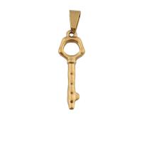 Stainless Steel Key Pendants, 304 Stainless Steel, Vacuum Ion Plating, fashion jewelry & for woman, golden 