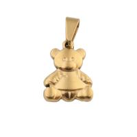 Stainless Steel Animal Pendants, 304 Stainless Steel, Bear, Vacuum Ion Plating, fashion jewelry & for woman, golden Approx 4mm [