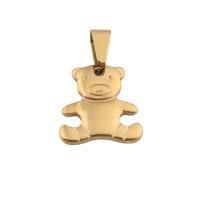 Stainless Steel Animal Pendants, 304 Stainless Steel, Bear, Vacuum Ion Plating, fashion jewelry & for woman, golden Approx 4mm [