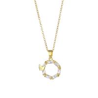 Cubic Zirconia Stainless Steel Necklace, 304 Stainless Steel, with 1.97inch extender chain, Vacuum Plating, fashion jewelry & micro pave cubic zirconia & for woman, golden Approx 15.75 Inch [