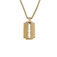 Stainless Steel Jewelry Necklace, 304 Stainless Steel, Razor Blade, Vacuum Ion Plating, fashion jewelry & for woman, golden Approx 21.26 Inch 