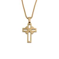 Stainless Steel Jewelry Necklace, 304 Stainless Steel, Cross, Vacuum Ion Plating, fashion jewelry & for woman, golden Approx 21.65 Inch 