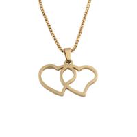 Stainless Steel Jewelry Necklace, 304 Stainless Steel, Heart, Vacuum Ion Plating, fashion jewelry & for woman, golden Approx 21.26 Inch 