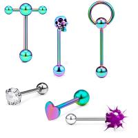 304 Stainless Steel Body Piercing Jewelry Set, Vacuum Ion Plating, 7 pieces & Unisex 