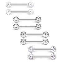 304 Stainless Steel Body Piercing Jewelry Set, Vacuum Ion Plating, 8 pieces & fashion jewelry & Unisex 5/6mm 