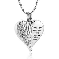 Cremation Jewelry Ashes Urn Necklace, 304 Stainless Steel, Heart, polished, can open and put into something & Unisex, original color cm 