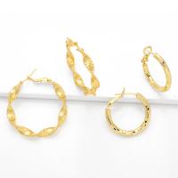 Brass Hoop Earring, plated, fashion jewelry golden 