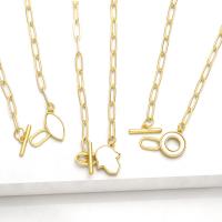 Ожерелье ручной латунные, Латунь, с Ракушка, Другое покрытие, ювелирные изделия моды & различные модели для выбора, Золотой, длина:45 см, продается PC