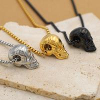 Stainless Steel Jewelry Necklace, 304 Stainless Steel, Skull, plated, fashion jewelry & for man Approx 54 cm 