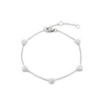 Stainless Steel Chain Bracelets, 304 Stainless Steel, with Cubic Zirconia, with 3cm extender chain, Heart, plated, fashion jewelry & for woman Approx 16 cm [
