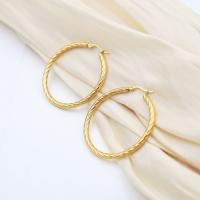 Stainless Steel Hoop Earring, 304 Stainless Steel, plated, fashion jewelry & for woman, gold [