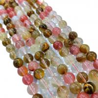 Wassermelone Perle, rund, poliert, DIY & verschiedene Größen vorhanden, farbenfroh, Länge:ca. 37.2 cm, verkauft von Strang