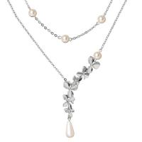 Fashion Multi Layer Necklace, Zinc Alloy, with Plastic Pearl, fashion jewelry & for woman, 35cm,45cm 