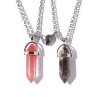 Gemstone Necklaces, Zinc Alloy, with Stone, with 5cm extender chain, fashion jewelry Approx 45 cm 