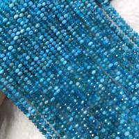 Perles de pierre gemme unique, Apatites, poli, style folk & DIY & normes différentes pour le choix, couleur bleu foncé Environ 38-40 cm, Vendu par brin
