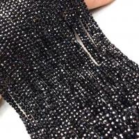 Single Gemstone Beads, Black Spinel, polished, folk style & DIY, 3-3.5mm Approx 38-40 cm 