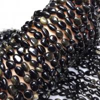 Perles de pierre gemme unique, or Obsidian, pepite, poli, style folk & DIY, 8mm Environ 38-40 cm, Vendu par brin