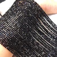 Single Gemstone Beads, Black Spinel, polished, folk style & DIY, 2-2.5mm Approx 38-40 cm 