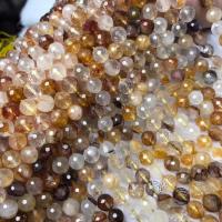 Single Gemstone Beads, Natural Stone, polished, folk style & DIY, yellow, 8mm Approx 38-40 cm 